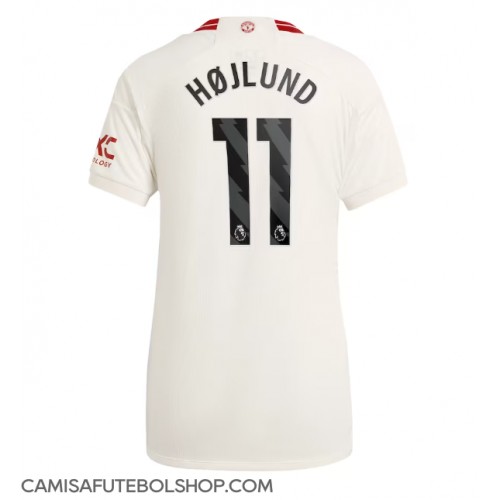 Camisa de time de futebol Manchester United Rasmus Hojlund #11 Replicas 3º Equipamento Feminina 2023-24 Manga Curta